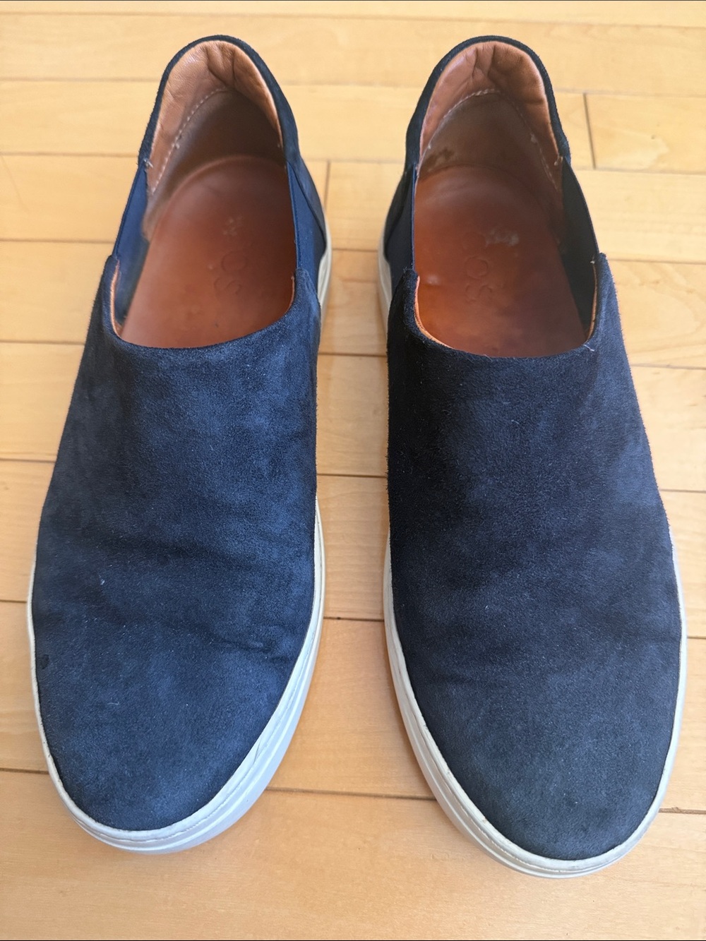 COS Navy Suede Slip-On Flats